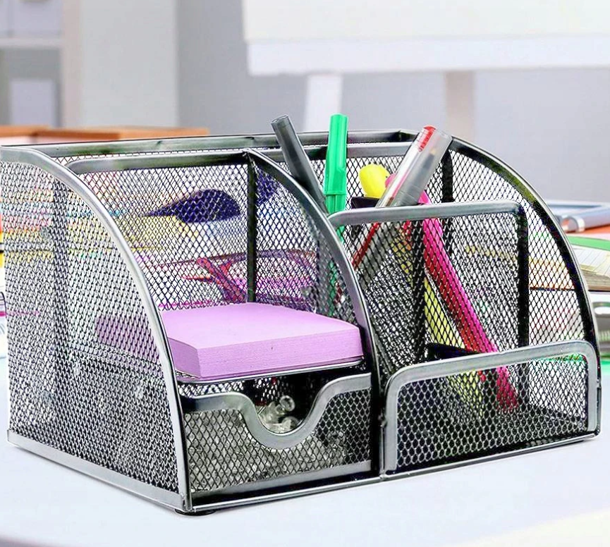Gray 7-compartment office organizer – practical desk storage (WNDR16111) - Image 6