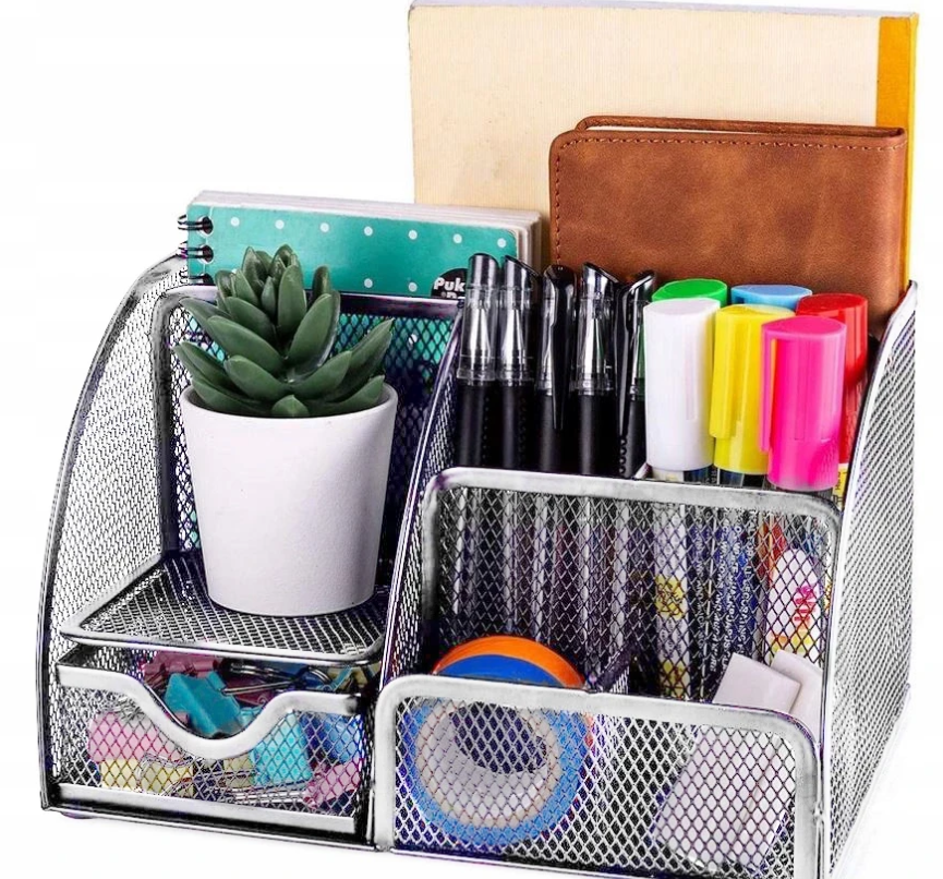 Gray 7-compartment office organizer – practical desk storage (WNDR16111) - Image 7