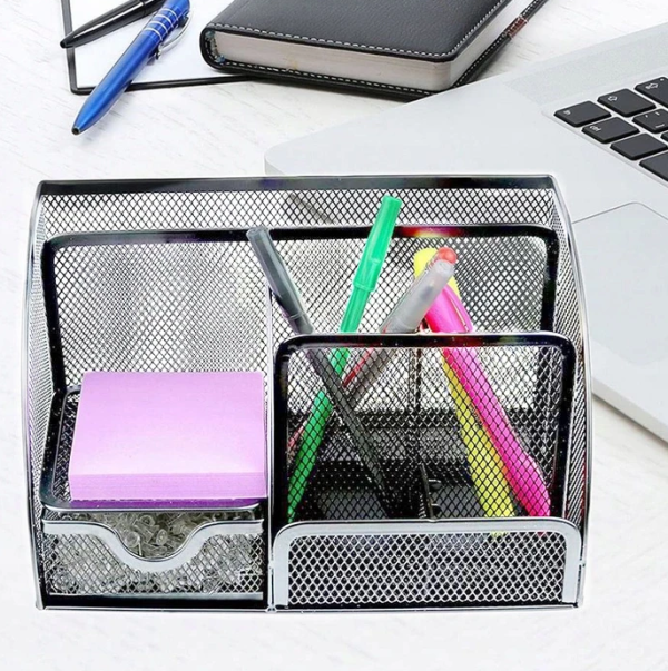 Gray 7-compartment office organizer – practical desk storage (WNDR16111) - Image 8