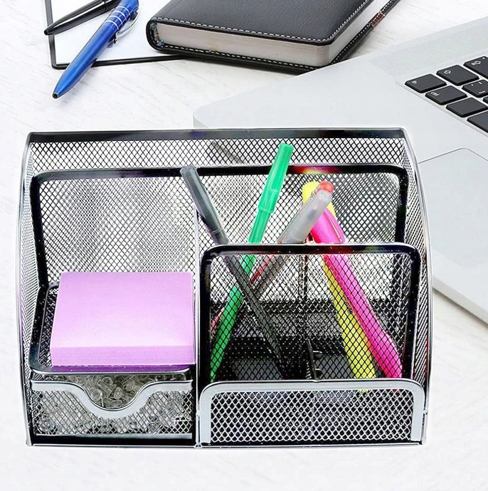 Gray 7-compartment office organizer – practical desk storage (WNDR16111) - Image 8