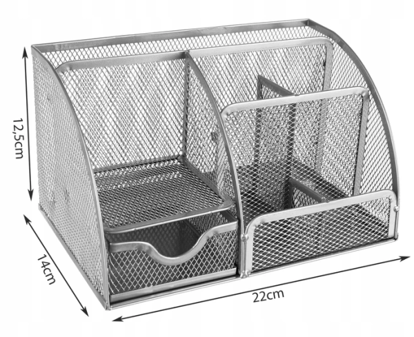 Gray 7-compartment office organizer – practical desk storage (WNDR16111) - Image 9