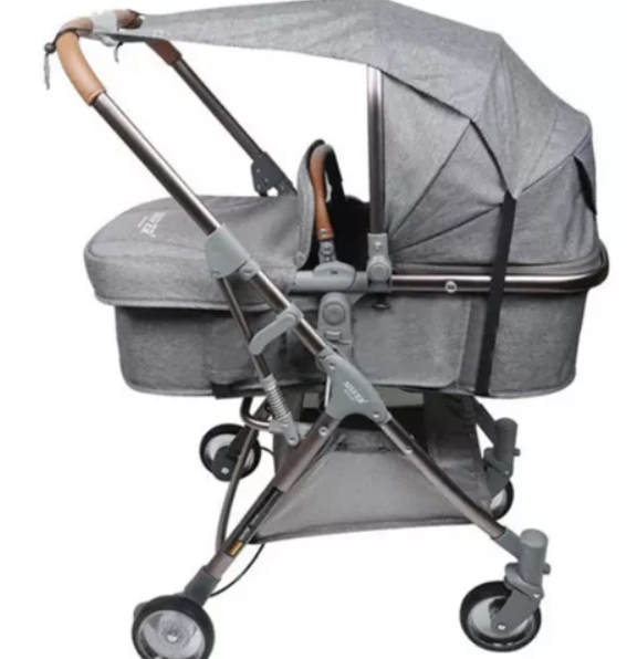 Gray Sunshade for Strollers – 50 × 36 × 72 cm, with UV Protection (WNDR23975) - Image 5