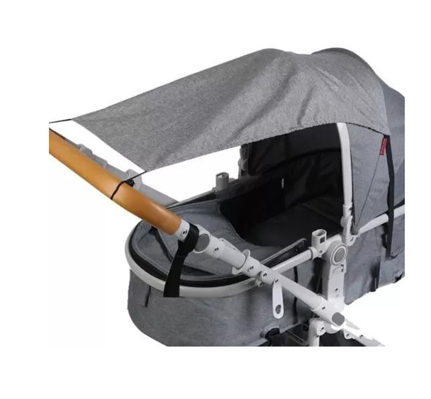 Gray Sunshade for Strollers – 50 × 36 × 72 cm, with UV Protection (WNDR23975) - Image 6