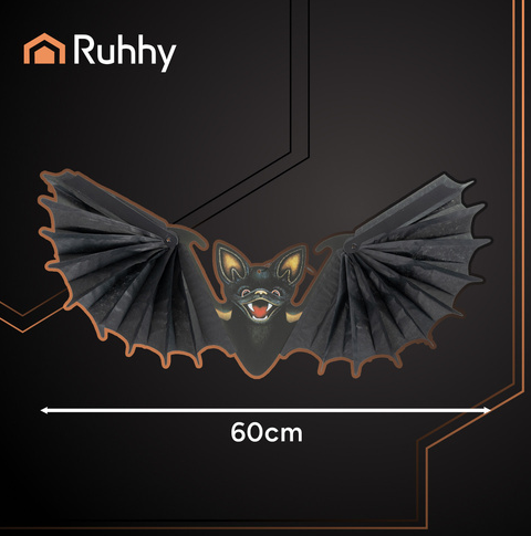 Hanging bat decoration – realistic hanging ornament for halloween, parties, and home décor (WNDR26126) - Image 3