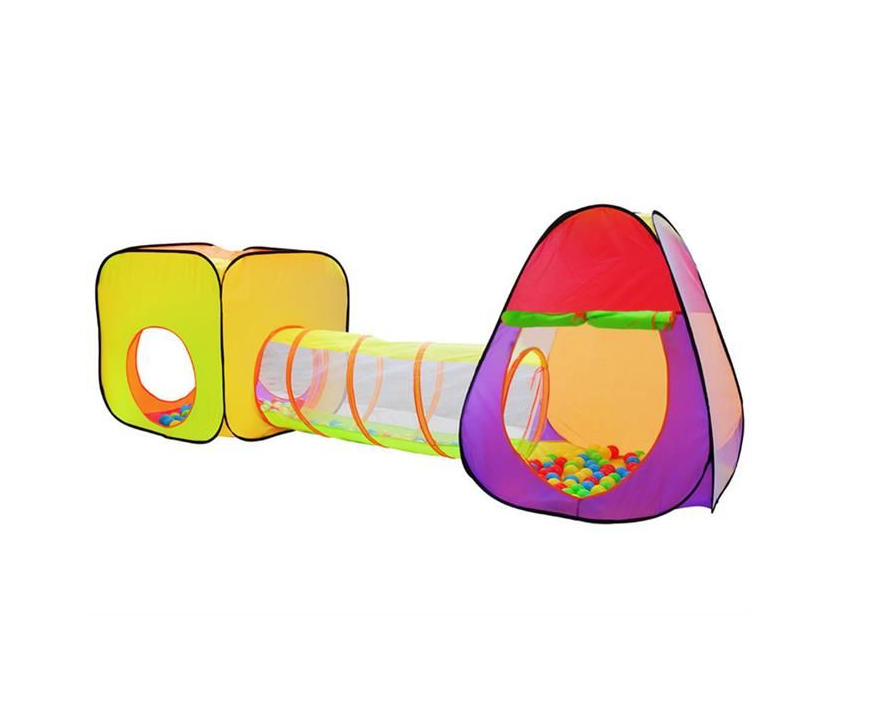 Kids’ play tunnel tent with 200 colorful balls – indoor & outdoor playground (WNDR2880) - Image 5