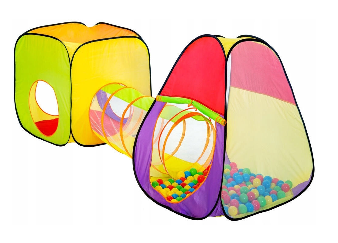 Kids’ play tunnel tent with 200 colorful balls – indoor & outdoor playground (WNDR2880) - Image 11
