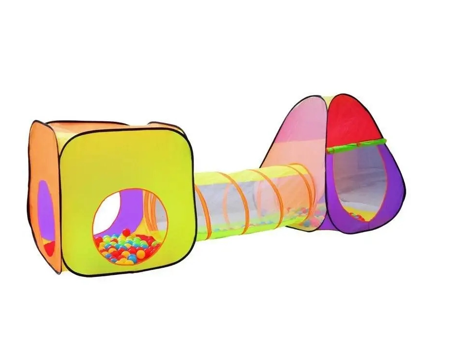 Kids’ play tunnel tent with 200 colorful balls – indoor & outdoor playground (WNDR2880) - Image 7