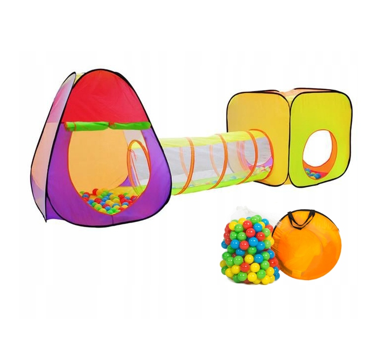 Kids’ play tunnel tent with 200 colorful balls – indoor & outdoor playground (WNDR2880) - Image 2
