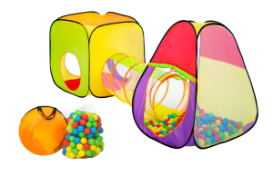 Kids’ play tunnel tent with 200 colorful balls – indoor & outdoor playground (WNDR2880)