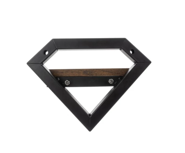 Loft style wall-mounted metal shelf with wooden board – black-brown plant holder, 19×23×20cm (WNDR24253) - Image 5