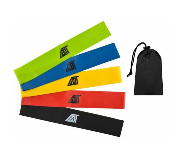 Malatec 5-piece resistance band set – fitness, yoga, pilates, and physical therapy training with 5 different resistance levels (WNDR6242)