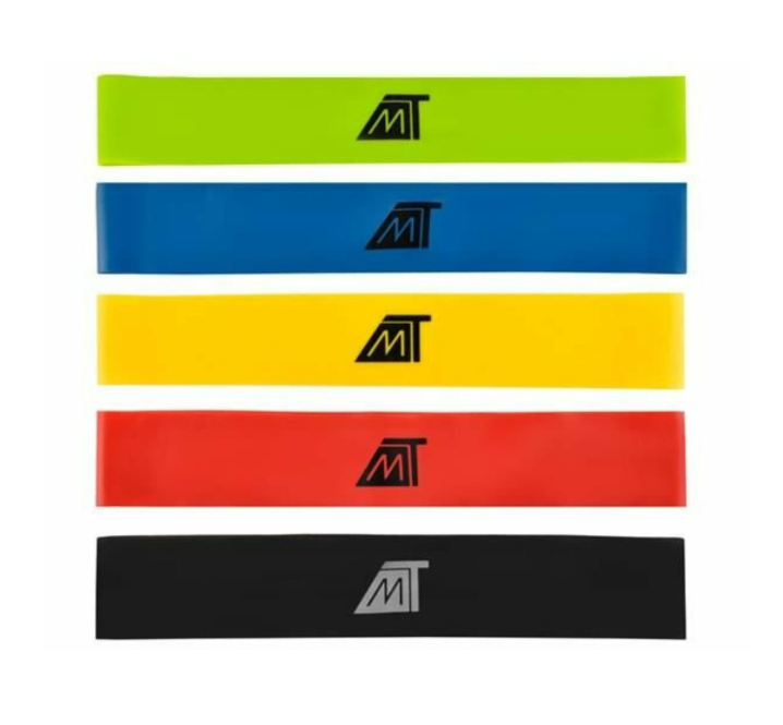 Malatec 5-piece resistance band set – fitness, yoga, pilates, and physical therapy training with 5 different resistance levels (WNDR6242) - Image 3