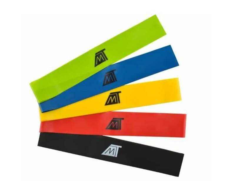 Malatec 5-piece resistance band set – fitness, yoga, pilates, and physical therapy training with 5 different resistance levels (WNDR6242) - Image 4