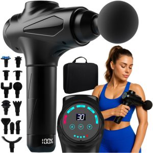 Isomedix Massage Gun – 30 Speeds, 12 Massage Heads, Deep Tissue Body Massager (WNDR26441)