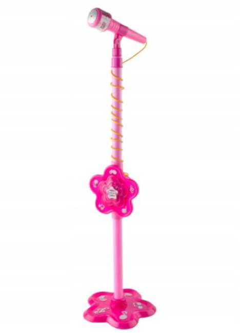Pink microphone with MP3 player and stand – karaoke and singing practice for Kids (WNDR8235) - Image 3