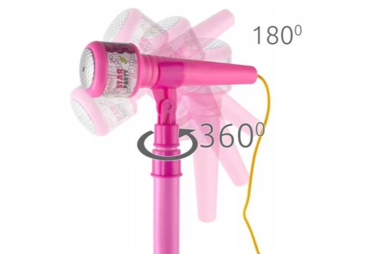 Pink microphone with MP3 player and stand – karaoke and singing practice for Kids (WNDR8235) - Image 4
