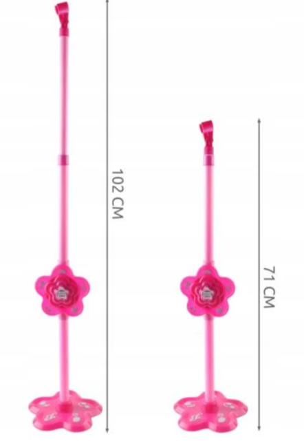 Pink microphone with MP3 player and stand – karaoke and singing practice for Kids (WNDR8235) - Image 7