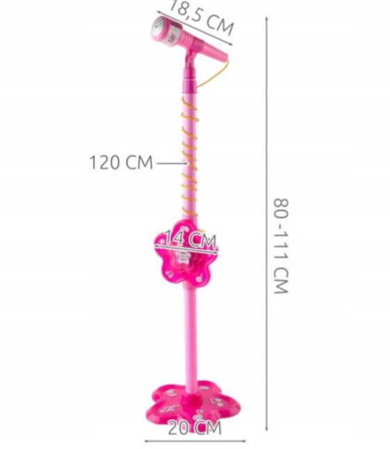 Pink microphone with MP3 player and stand – karaoke and singing practice for Kids (WNDR8235) - Image 9