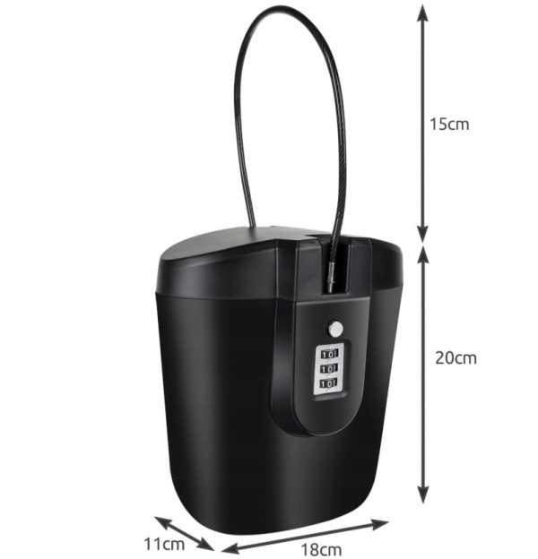 Portable bicycle safe 20 cm – secure storage with key lock (WNDR19448) - Image 8