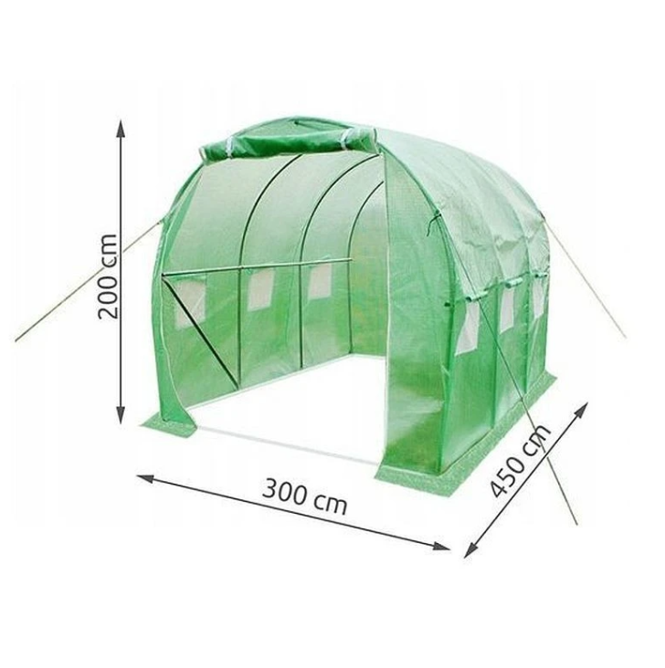 Replacement greenhouse cover 4.5x3x2 m – UV-protected with 6 insect mesh windows & 2 entrances (WNDR11791) - Image 3