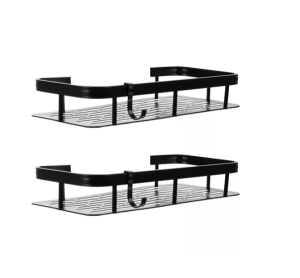 Ruhhy 2-piece stainless steel bathroom shelf set – universal storage 30x13x5 cm (WNDR23170)