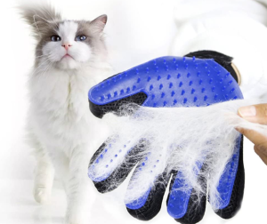 Silicone pet grooming glove – 23 x 15.5 cm, soft massaging bristles for cats and dogs (WNDR5405)