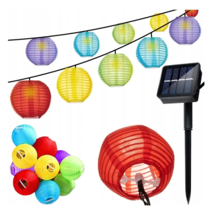 Solar multi-color lantern string lights – 3m outdoor decoration with 2 lighting modes, IP44 waterproof (WONDR15675)
