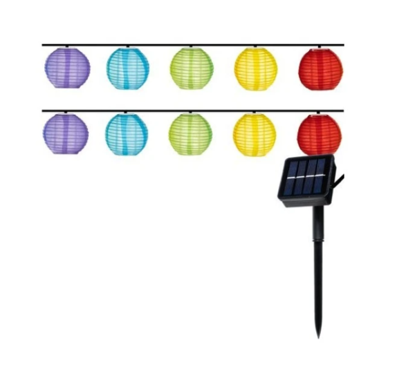 Solar multi-color lantern string lights – 3m outdoor decoration with 2 lighting modes, IP44 waterproof (WONDR15675) - Image 6