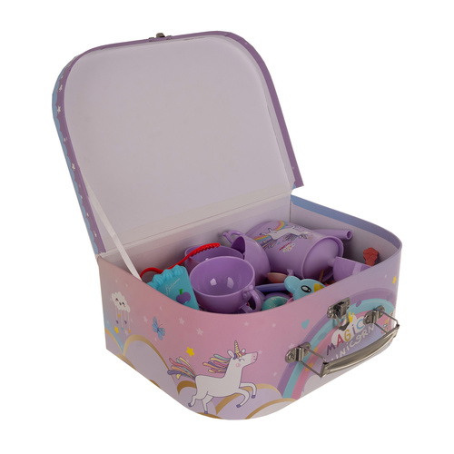 Kruzzel Children’s Tea & Coffee Set with Sweets – Pretend Play Toy Set in Gift Suitcase (WNDR26368) - Image 10
