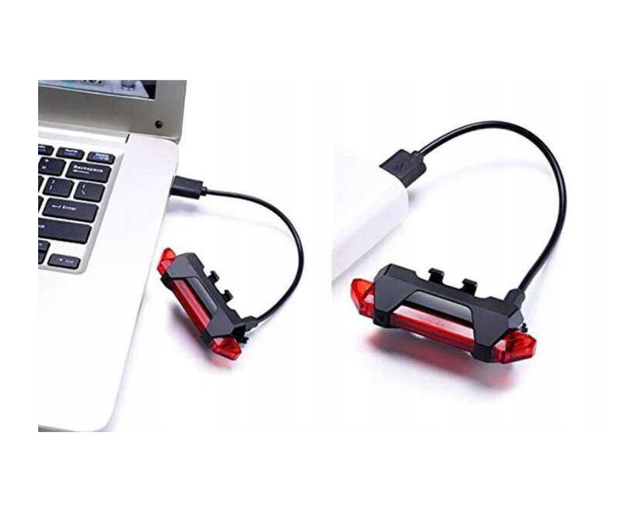 Trizand USB rechargeable bike light – 2 x CREE T6 LED, waterproof, compact 7.5×3.3 cm, front and rear lighting (WNDR18671) - Image 3
