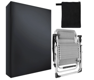 Waterproof garden sun lounger cover – 70×30×100 cm black protective cover (WNDR12114)