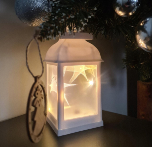 White 22 cm 3D LED decorative lamp – cozy night light for home (WNDR20589)