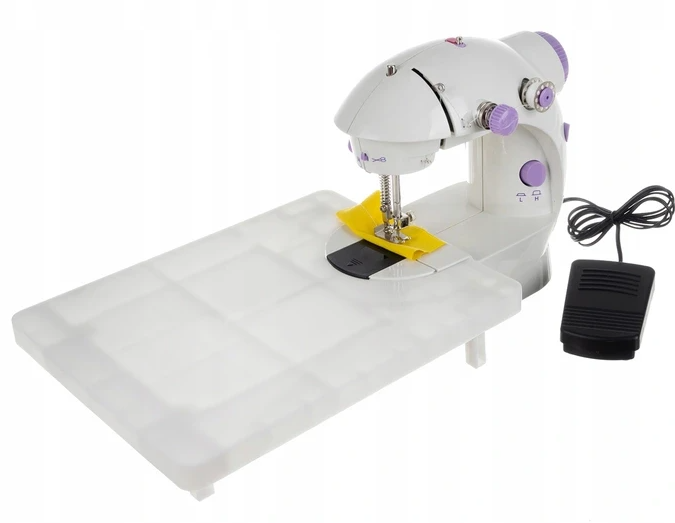 White Mini Sewing Machine with Accessory Table – Compact Sewing Table for Home Use 20 × 35 × 20 cm (WNDR15674) - Image 3