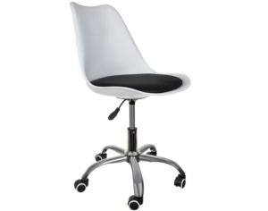White office swivel chair with black seat – ergonomic and adjustable design (WNDR16429)