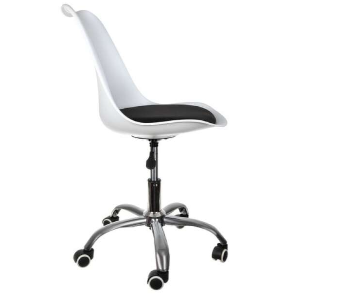 White office swivel chair with black seat – ergonomic and adjustable design (WNDR16429) - Image 3