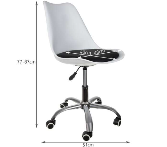 White office swivel chair with black seat – ergonomic and adjustable design (WNDR16429) - Image 5