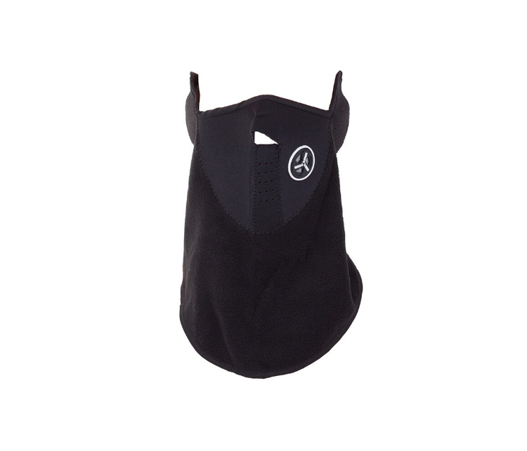 Winter neoprene-polar thermal mask for motorcycles – windproof and cold-resistant face and neck protector, 53×24 cm, black (WNDR1671) - Image 4