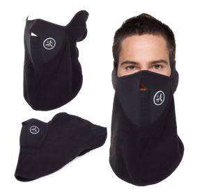 Winter neoprene-polar thermal mask for motorcycles – windproof and cold-resistant face and neck protector, 53×24 cm, black (WNDR1671)
