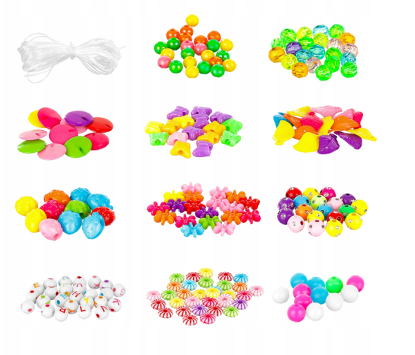 XXL bead set for jewelry making – 11 different types of beads in various shapes (WNDR23439) - Image 3