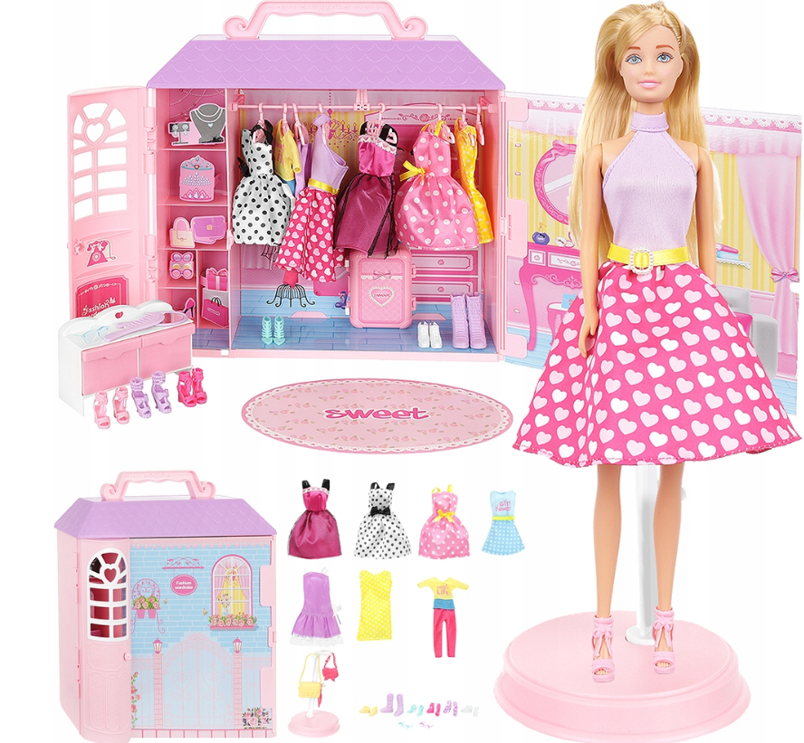 XXL dollhouse with doll and wardrobe – large fashion playset for kids (WNDR10316) - Image 13