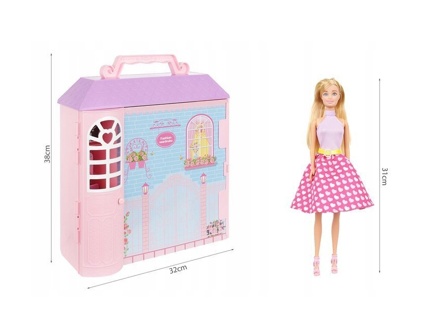 XXL dollhouse with doll and wardrobe – large fashion playset for kids (WNDR10316) - Image 3