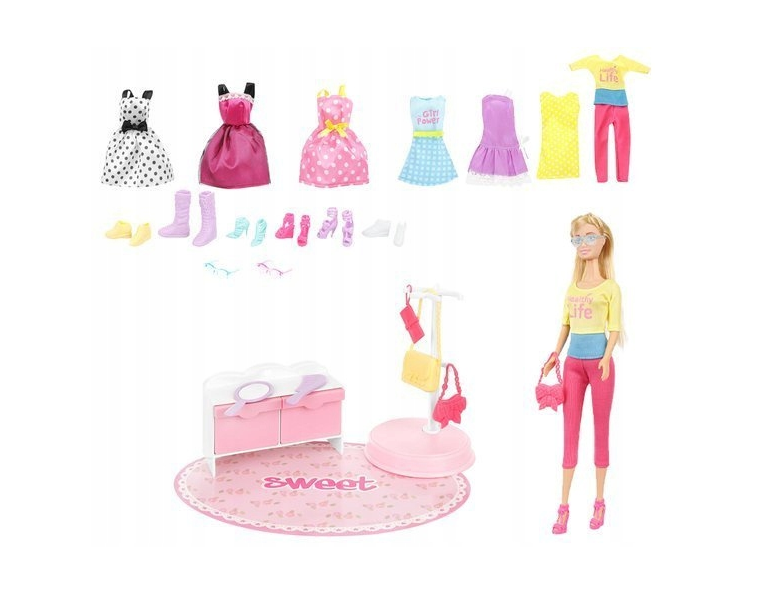XXL dollhouse with doll and wardrobe – large fashion playset for kids (WNDR10316) - Image 12