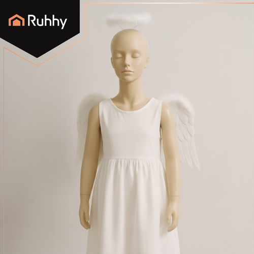 Ruhhy Angel Wings with Halo – White Costume Accessory Set (2 pcs, 50 × 35 cm) (WNDR26480) - Image 4