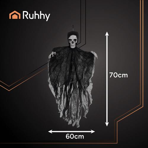 RUHHY Black Hanging Skeleton Decoration – 70 cm (WNDR26125) - Image 11