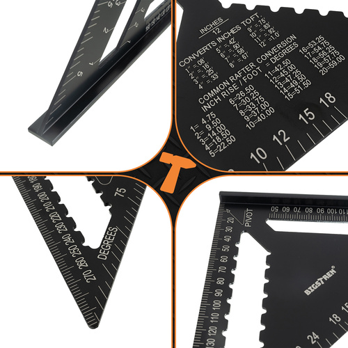 Bigstren Carpenter’s Square 30×30 cm (12") with 5 Pencils – Precision Aluminum Angle Tool (WNDR25874) - Image 6