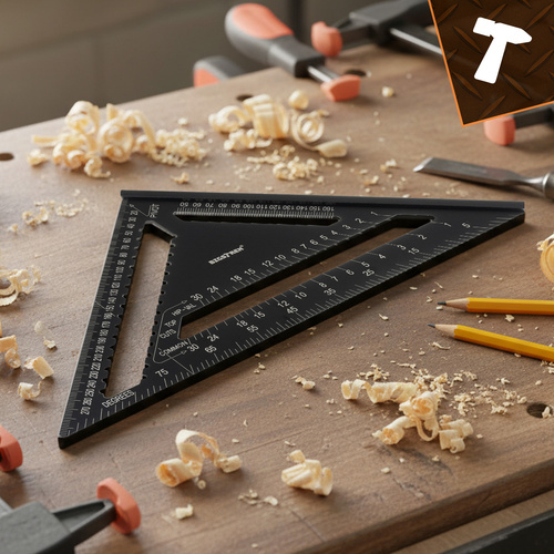 Bigstren Carpenter’s Square 30×30 cm (12") with 5 Pencils – Precision Aluminum Angle Tool (WNDR25874) - Image 3