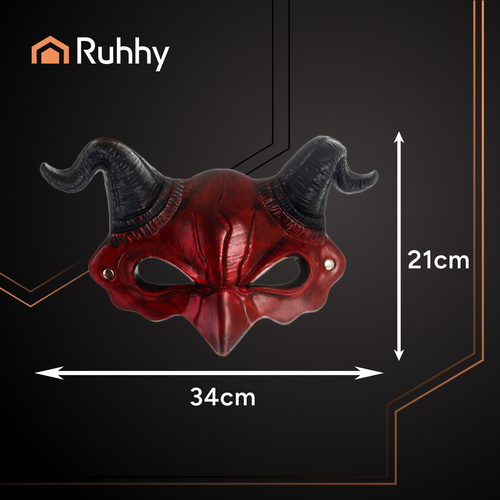 RUHHY Demon/Devil Mask – Red with Black Horns (WNDR26123) - Image 10