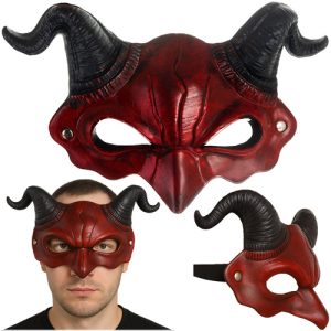 RUHHY Demon/Devil Mask – Red with Black Horns (WNDR26123)