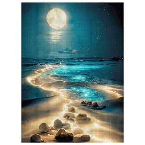 Diamond Embroidery “Beach” 40 × 30 cm MAALEO – 5D Diamond Painting Mosaic Kit (WNDR26769)