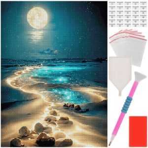 Diamond Embroidery “Beach” 40 × 30 cm MAALEO – 5D Diamond Painting Mosaic Kit (WNDR26769)